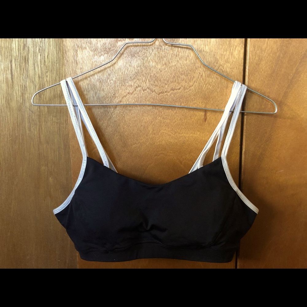 Black and silver sports bra